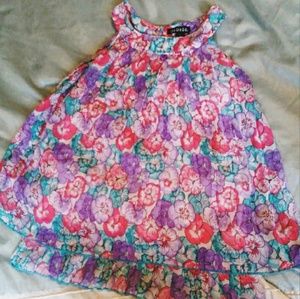 4/$25 GIRLS FLORAL SLEEVELESS  RUFFLED TOP SZ 7-8